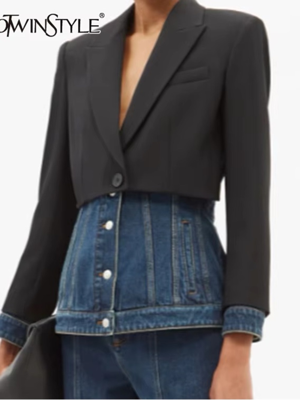 Alexander McQueen Hybrid Wool Denim Blazer- Women